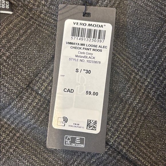 Vero Moda Charcoal Checkered Pants - Picture 4 of 6